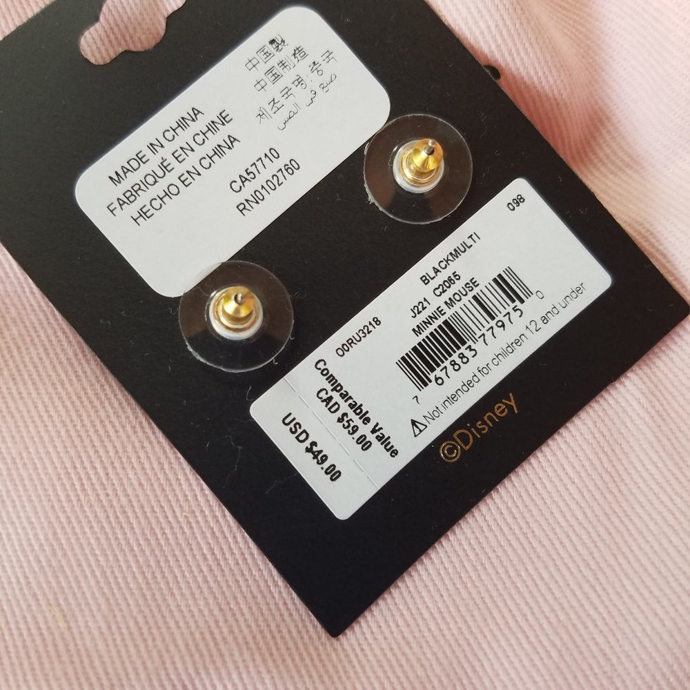 Kate Spade Minnie Mouse Earrings Studs Black Red - Picture 6 of 7